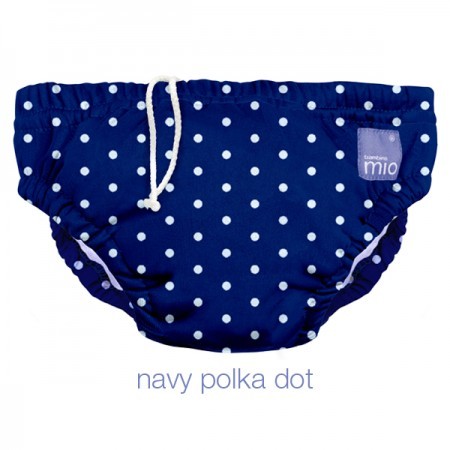 Scutec refolosibil de inot BambinoMio Navy Polka Dot