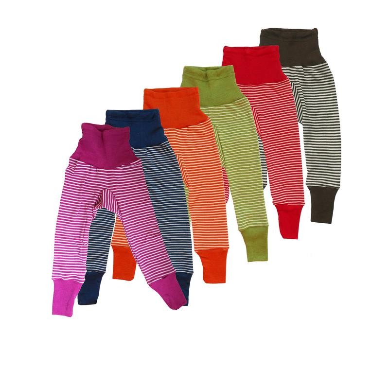 Cei mai comozi pantaloni din lână și mătase organică, dungi roz - Cosilana