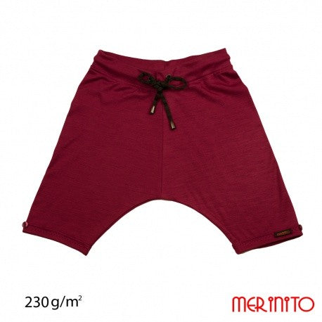 Pantaloni Baggy 230g din lână merinos - Cranberry Shade - Merinito