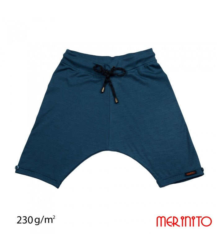 Pantaloni Baggy 230g din lână merinos - Dark Denim - Merinito