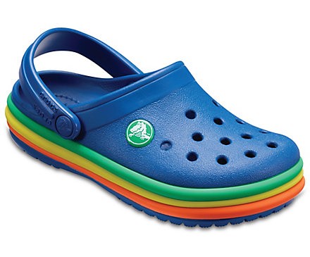 Slapi Crocs (Kids' Crocband™ Rainbow Clog) - Blue Jean