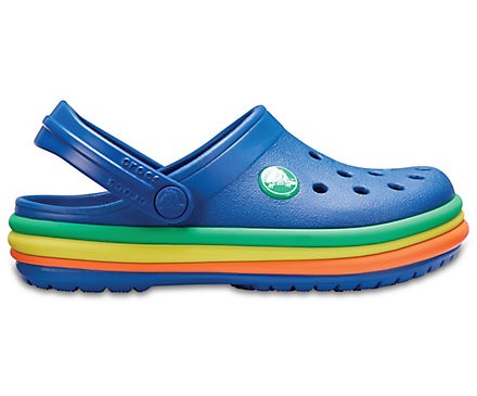 Slapi Crocs (Kids' Crocband™ Rainbow Clog) - Blue Jean