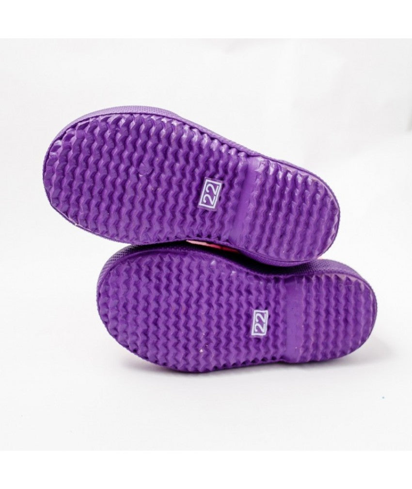 Cizme CeLaVi din cauciuc natural in două culori - Fuchsia cu Mov