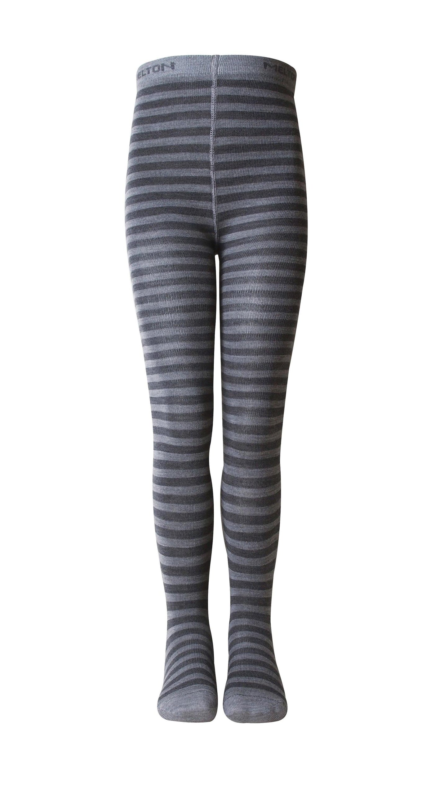 Dres Melton din lână și bumbac - Basic Stripes Dark Grey Melange