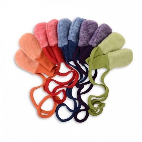 Mănuși fleece din lână organică, verde - Cosilana