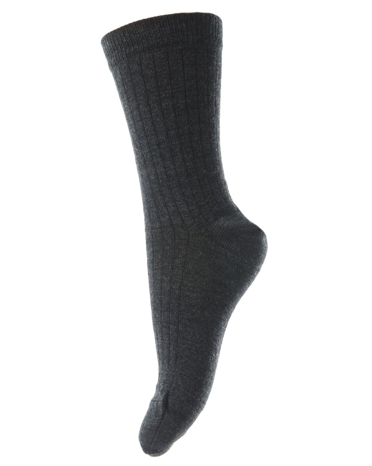 Sosete subtiri mp Denmark lână Wool Rib - Dark Grey