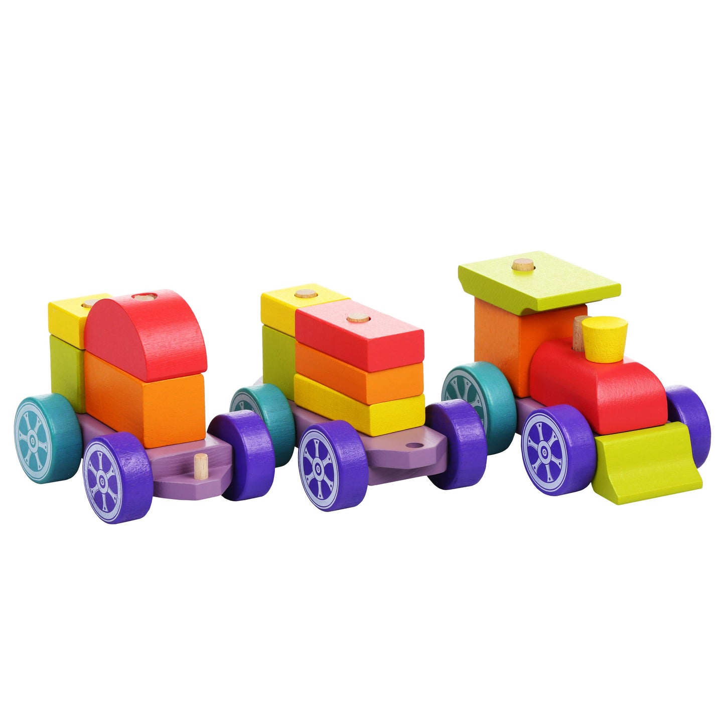 Jucarie din lemn Cubika - Trenulet Rainbow Express