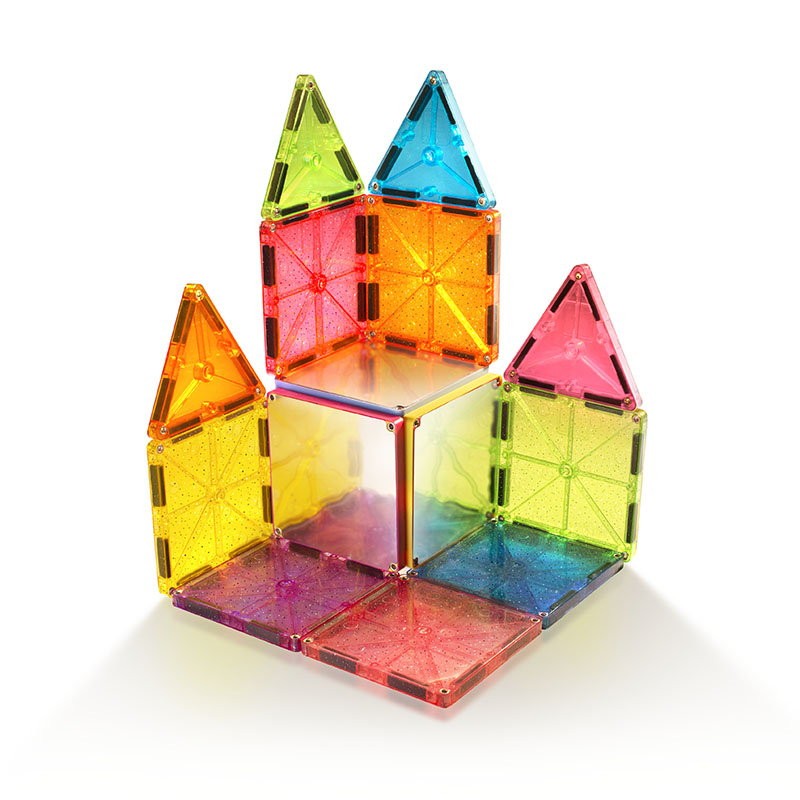 Magna-Tiles Stardust cu sclipici si oglinzi (15 piese)