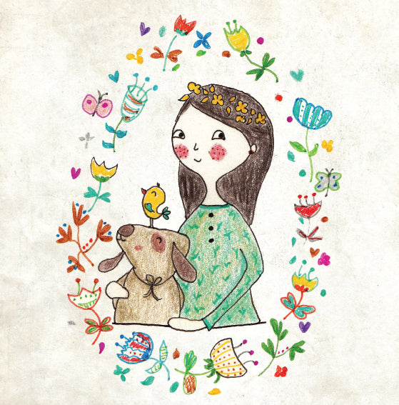 Felicitare Pojumka - Dog & Girl