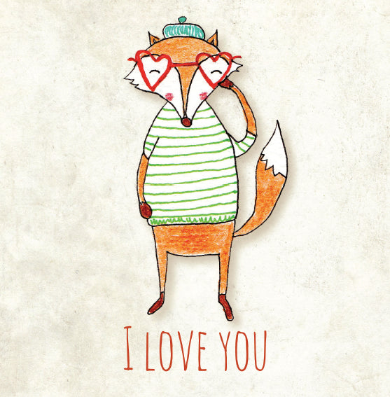 Felicitare Pojumka - FOX I LOVE YOU