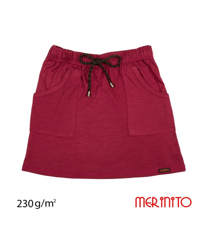 Fustă copii 100% lână merinos 230g Merinito - Cranberry Shade