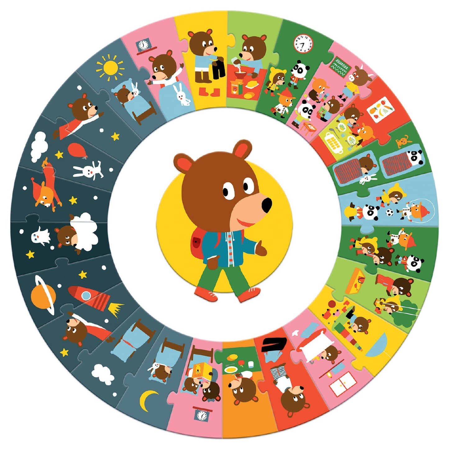 Puzzle circular Ziua - Djeco