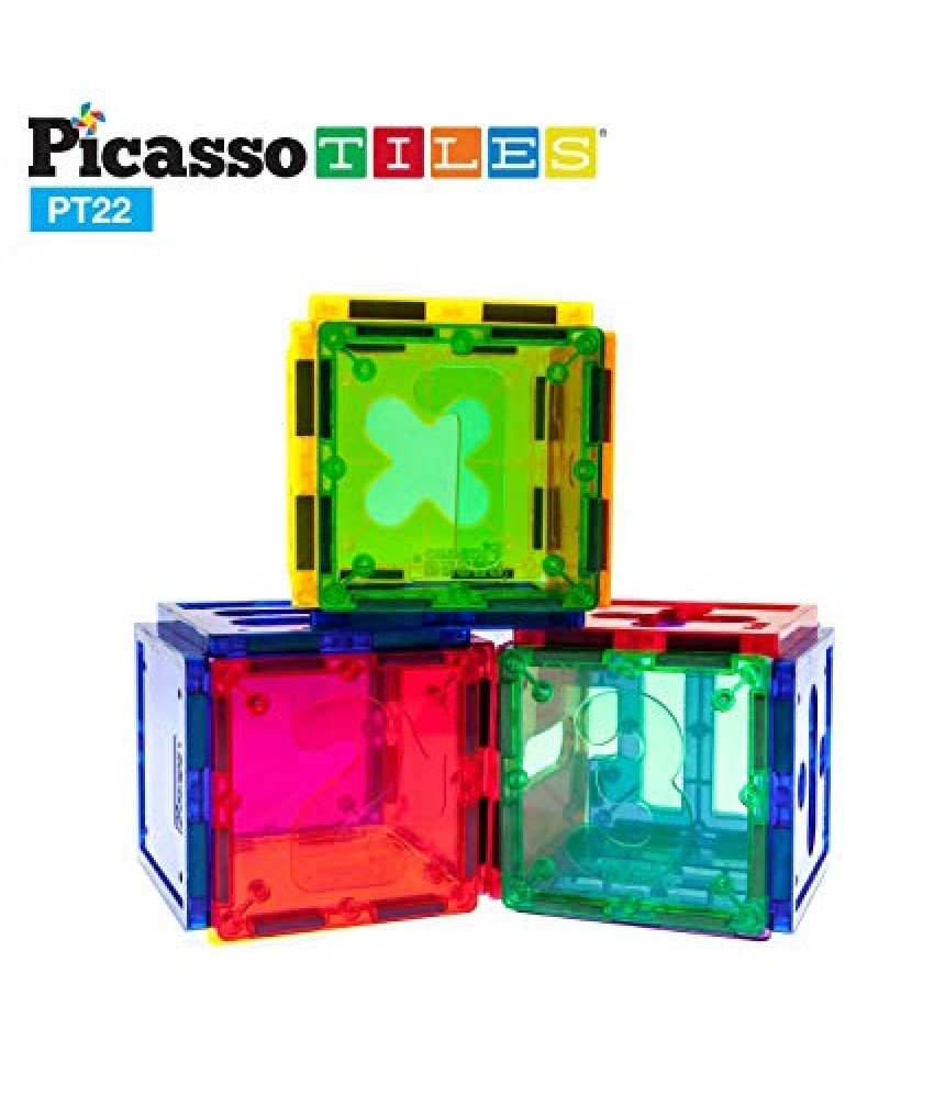 Set PicassoTiles Numerical - 22 Piese magnetice de constructie colorate