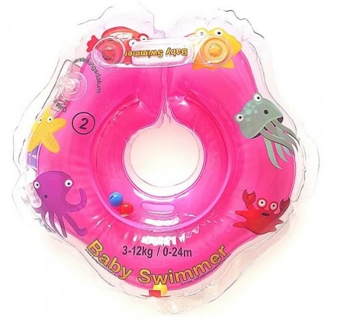 Colac roz cu zornăitoare 0-24 luni Babyswimmer