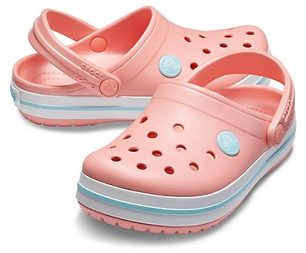 Slapi Crocs (Kids' Crocband™ Clog) - Melon / Ice Blue