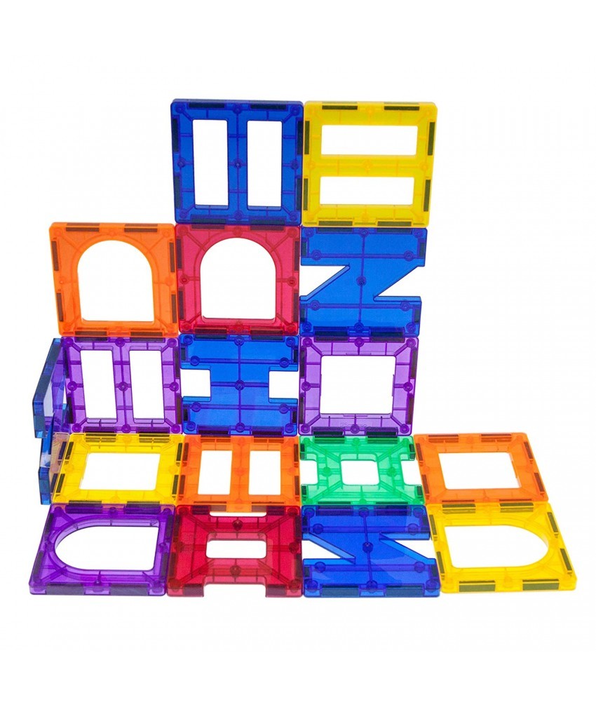 Set PicassoTiles - 42 de piese magnetice de construcție (6 forme diferite)