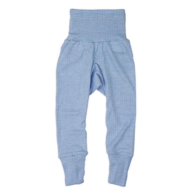 Cei mai comozi pantaloni din lana, matase si bumbac organic, albastru deschis - Cosilana