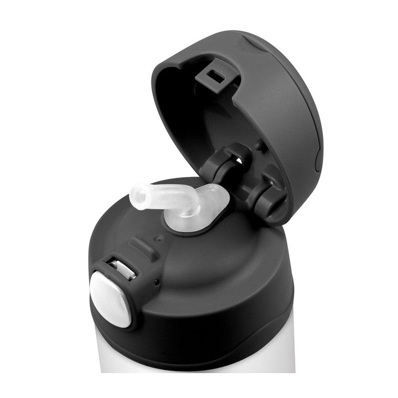 Termos pentru copii cu pai - negru, 470 ml