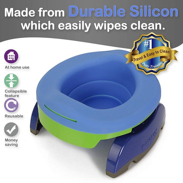 Liner reutilizabil de silicon pentru olița portabilă 2 in 1 Potette Plus si Potette Premium - culoare albastru