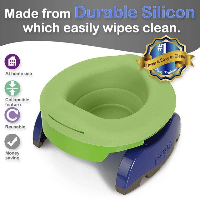 Liner reutilizabil de silicon pentru olița portabilă 2 in 1 Potette Plus si Potette Premium - culoare verde