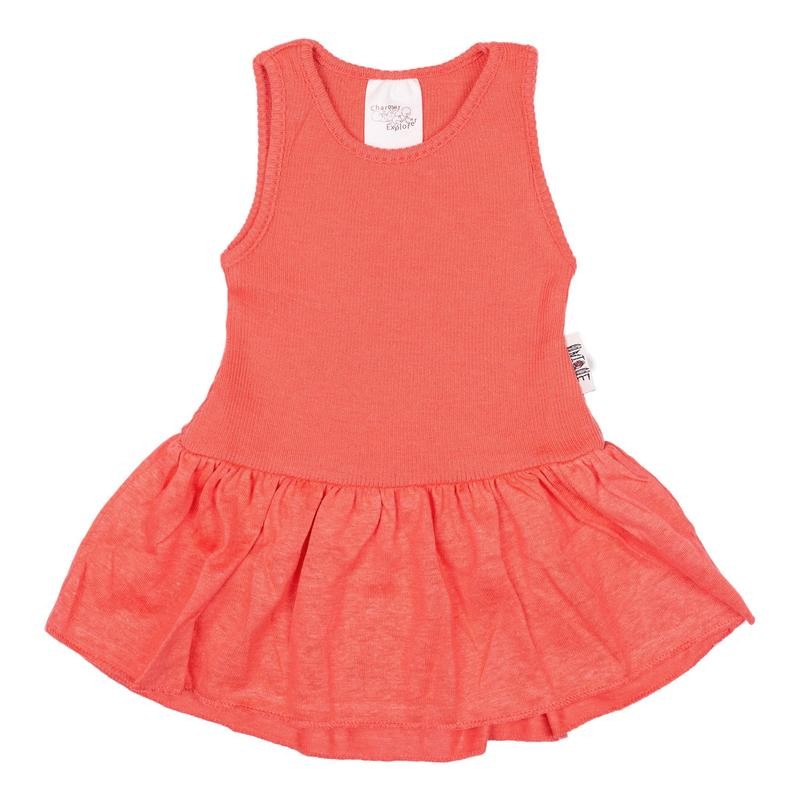 Rochie ManyMonths Pinafore Fairy lână merinos - Precious Coral