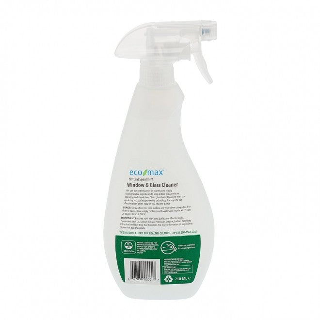 Solutie pentru curatat geamuri si sticla cu menta creata, Ecomax, 710 ml