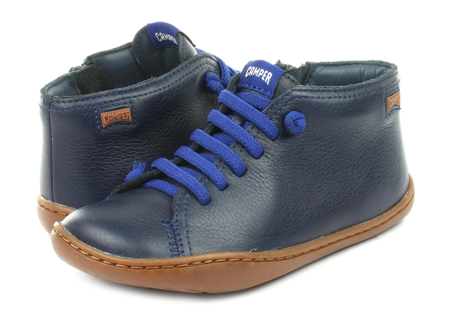 Ghete de piele Camper Dark Blue/ blue laces