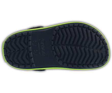 Slapi Crocs (Kids' Crocband™ Clog) - Navy / Volt Green