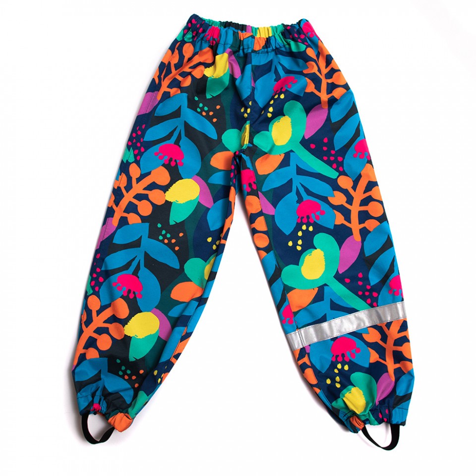 Delikates Accessories - Pantaloni de ploaie flori cu pete aprinse