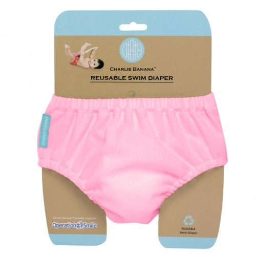 Scutec de inot si chilotel de antrenament la olita Charlie Banana Baby Pink