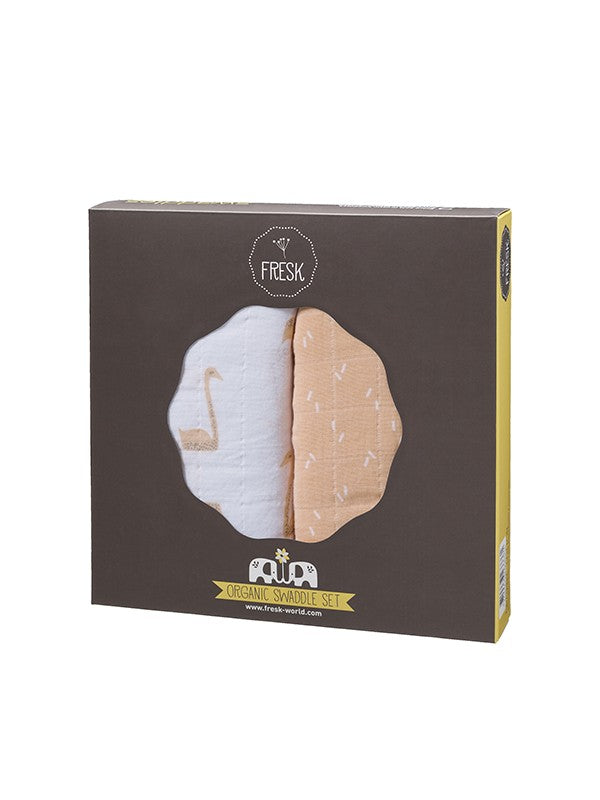 Set 2 museline 120x120 cm, model Swan - Fresk