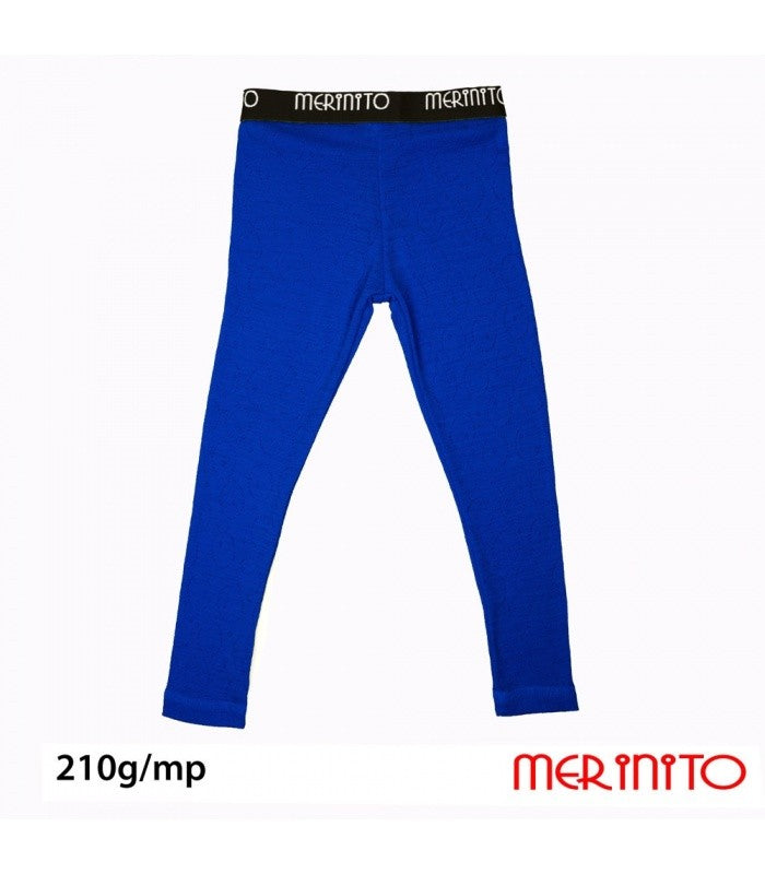 Colanți copii Rib Pointelle 210g 100% lână merinos – Endless Blue - Merinito