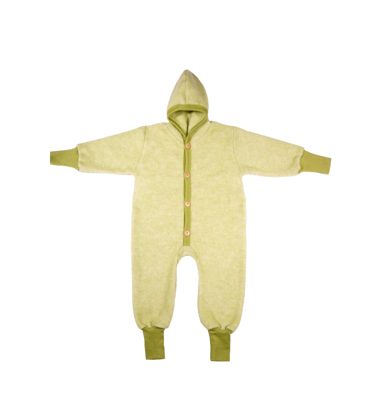 Overall lana organica si bumbac tip fleece, verde - Cosilana