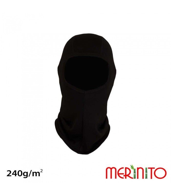 Cagulă copii Merinito 240g lână merinos și bambus - Ebony Black - mărime universală