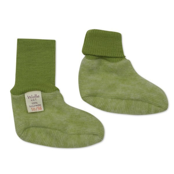 Botosei fleece din lână merinos, verde - Cosilana