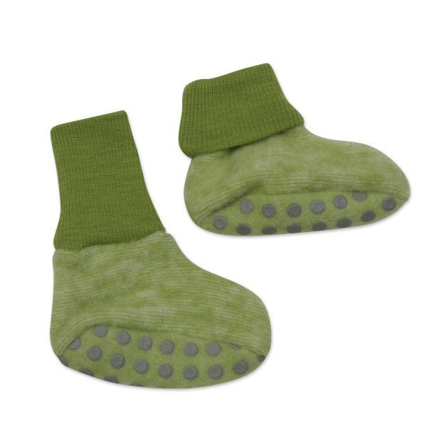 Botosei fleece din lână merinos, verde - Cosilana