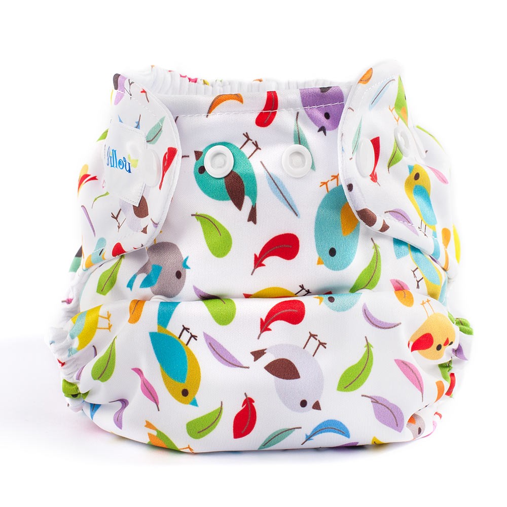 Scutec textil Microfleece Birds of Paradise cu doua inserturi S si M - Billou