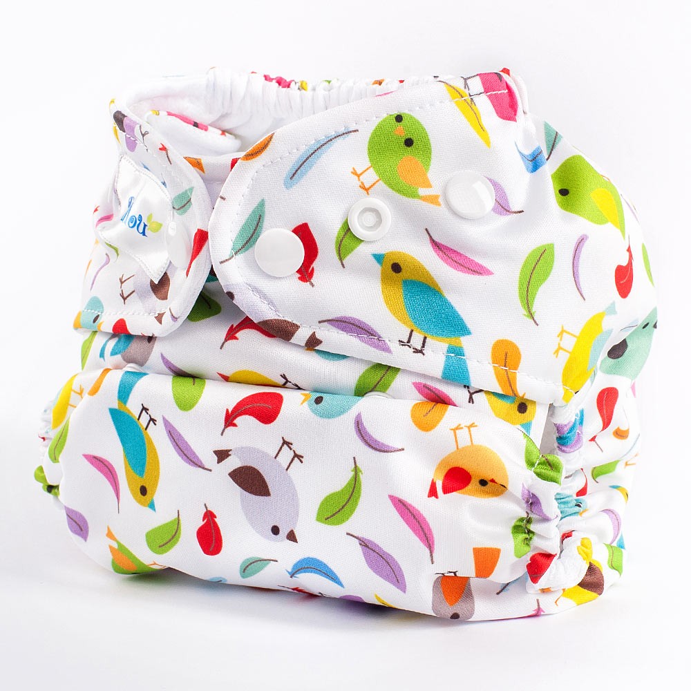 Scutec textil Microfleece Birds of Paradise cu doua inserturi S si M - Billou