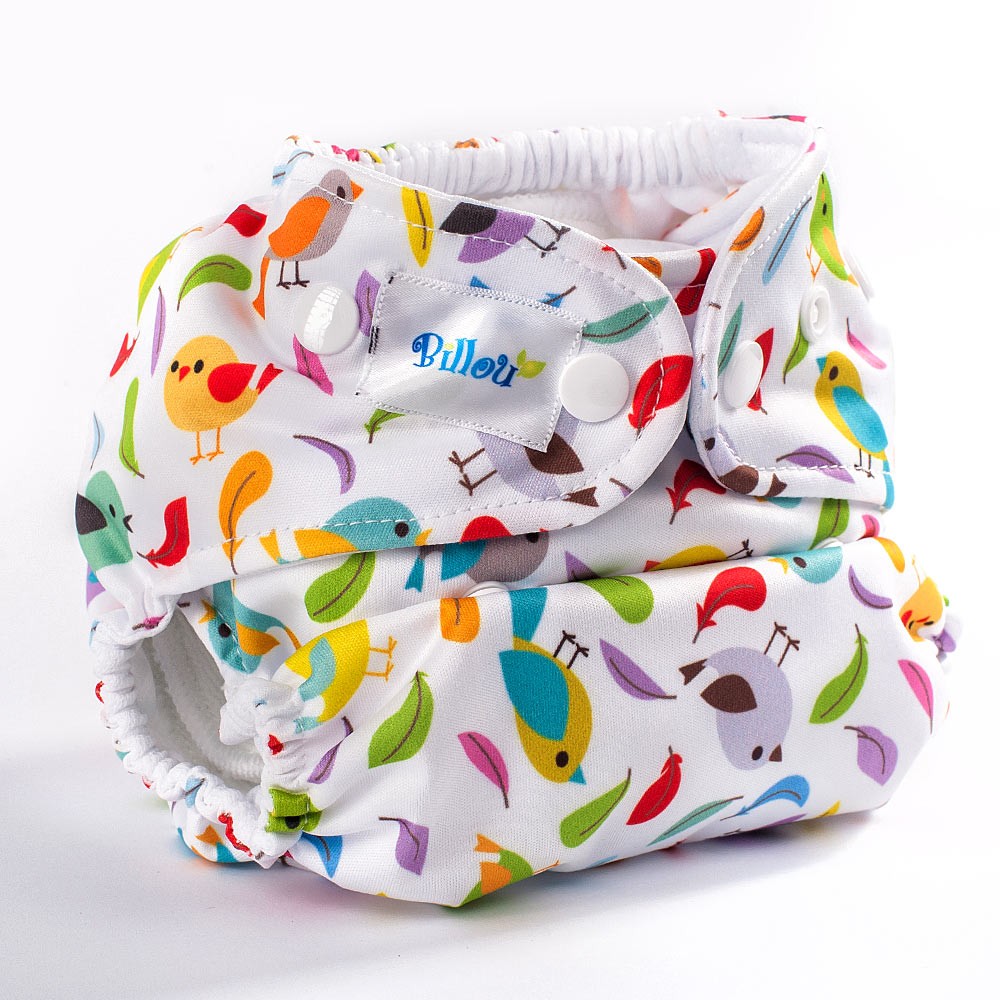 Scutec textil Bamboo Birds of Paradise cu doua inserturi S si M - Billou