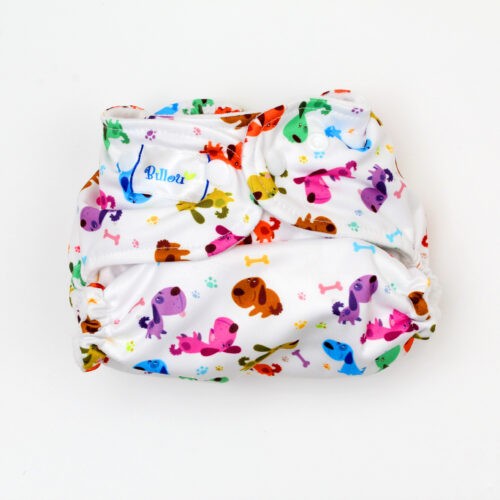 Scutec textil Bamboo Puppies cu doua inserturi S si M - Billou