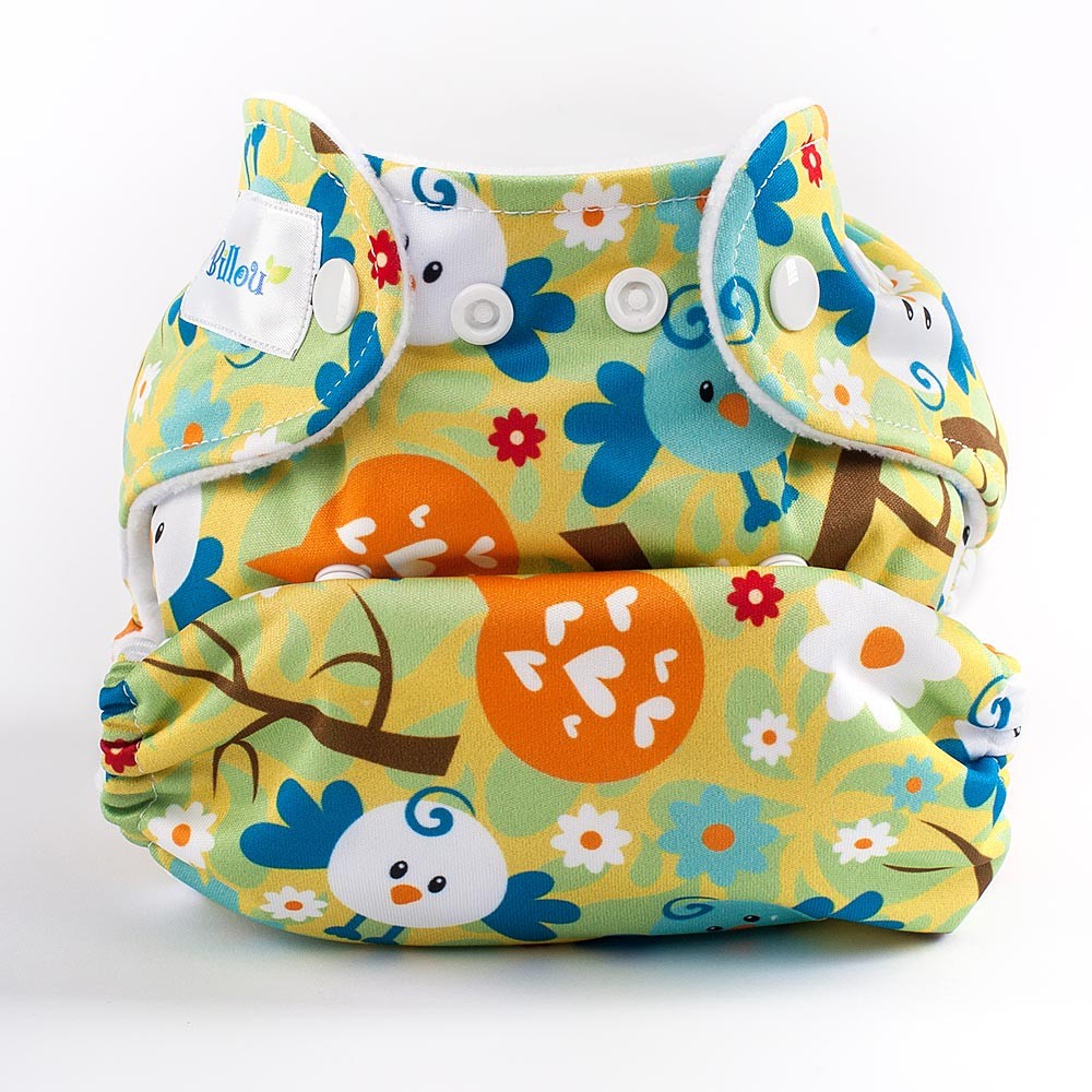 Scutec textil Bamboo Cheerful Forest cu doua inserturi S si M - Billou