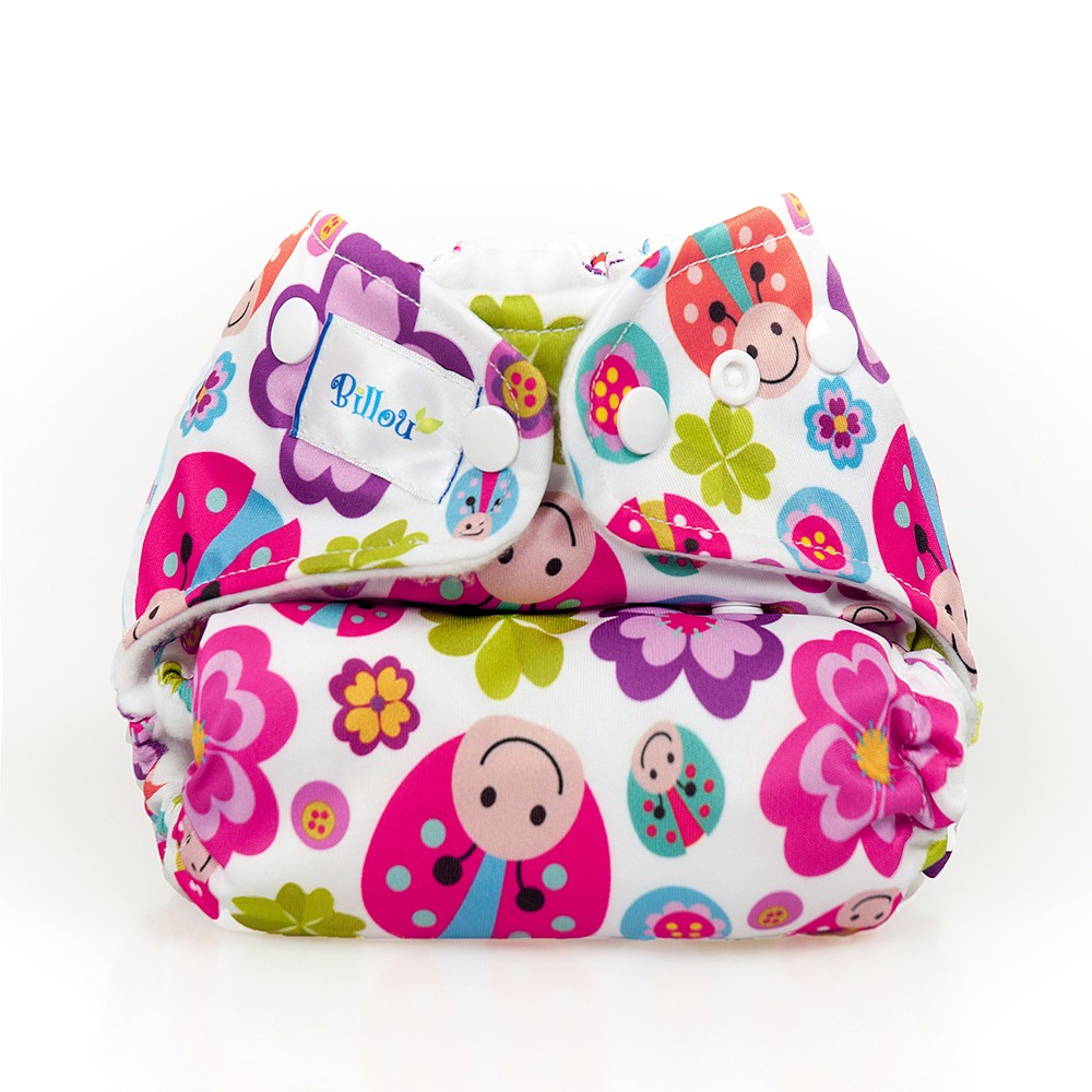 Scutec textil Bamboo Ladybugs cu doua inserturi S si M - Billou