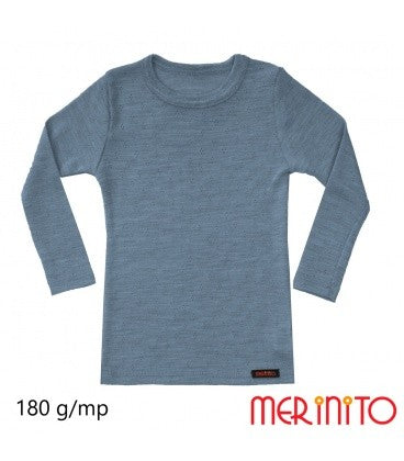 Bluza copii Merinito Rib Pointelle 100% lana merinos - Nimbus Cloud