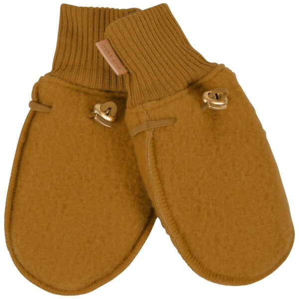 Mănuși Mikk-line din fleece lână merinos - Golden Brown