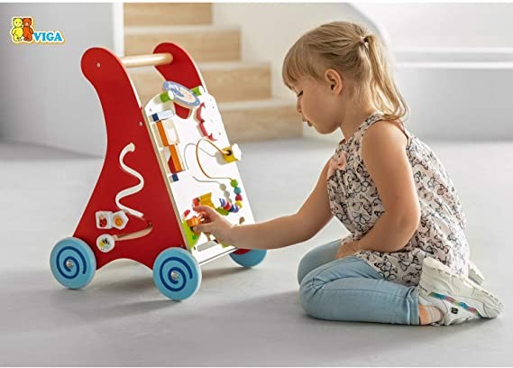 Antemergător roșu cu activități tip Montessori - Viga