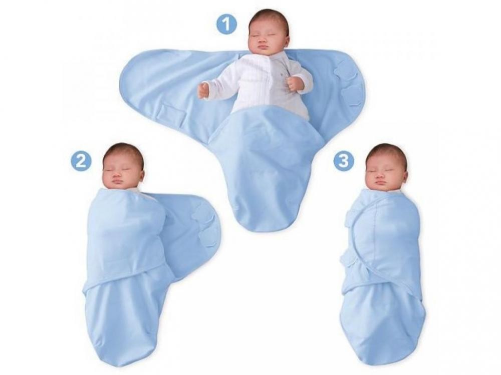 Sistem de înfășare, Eko, bumbac 100%, 3-6Kg - Albastru