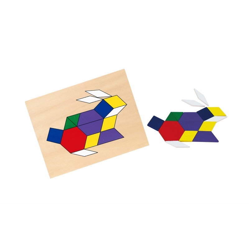 Set mozaic Tangram din lemn cu modele, Viga