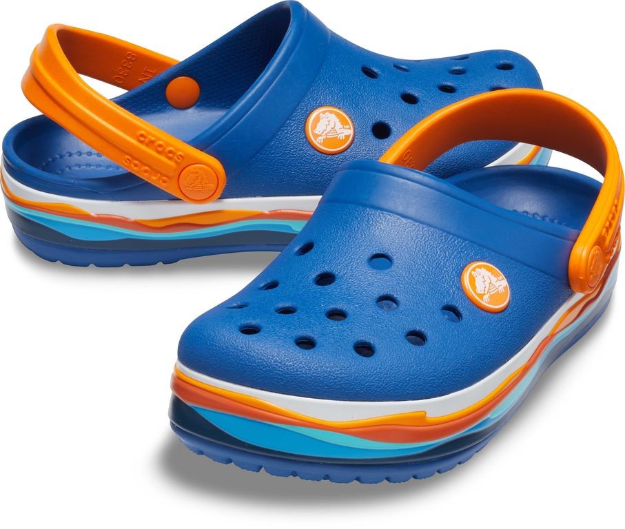 Slapi Crocs (Kids' Wavy Band™ Clog) - Blue Jean