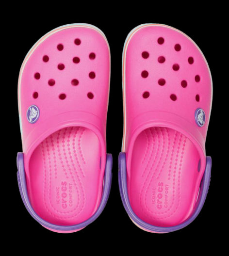 Slapi Crocs (Kids' Wavy Band™ Clog) - Neon Magenta