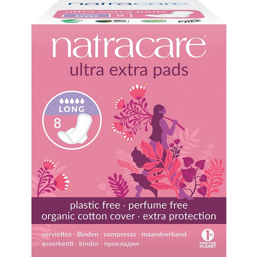 Absorbante bio Natracare Ultra Extra de noapte (5 picaturi), 8 buc 